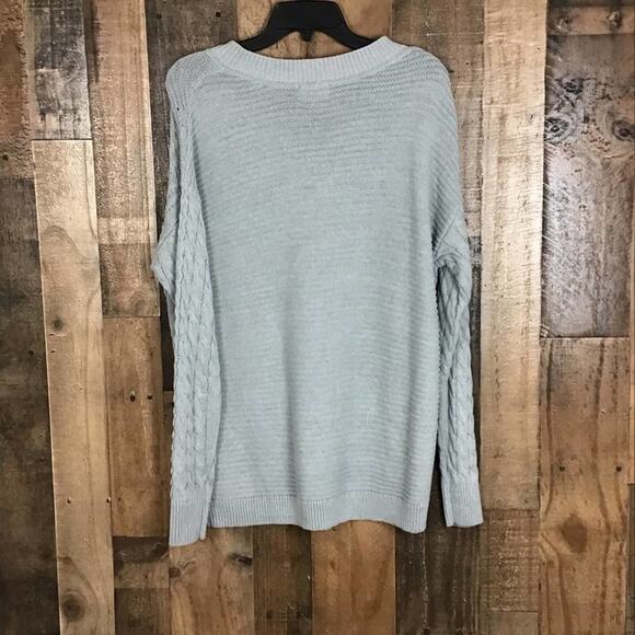 Caslon Women’s Size Small Gray Cable Knit V-Neck Oversized Pullover Sweater NWOT - Picture 14 of 14